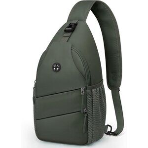 👑Men's Trendy Sling Bag Backpack Green Casual Convertible Shoulder Strap Bag